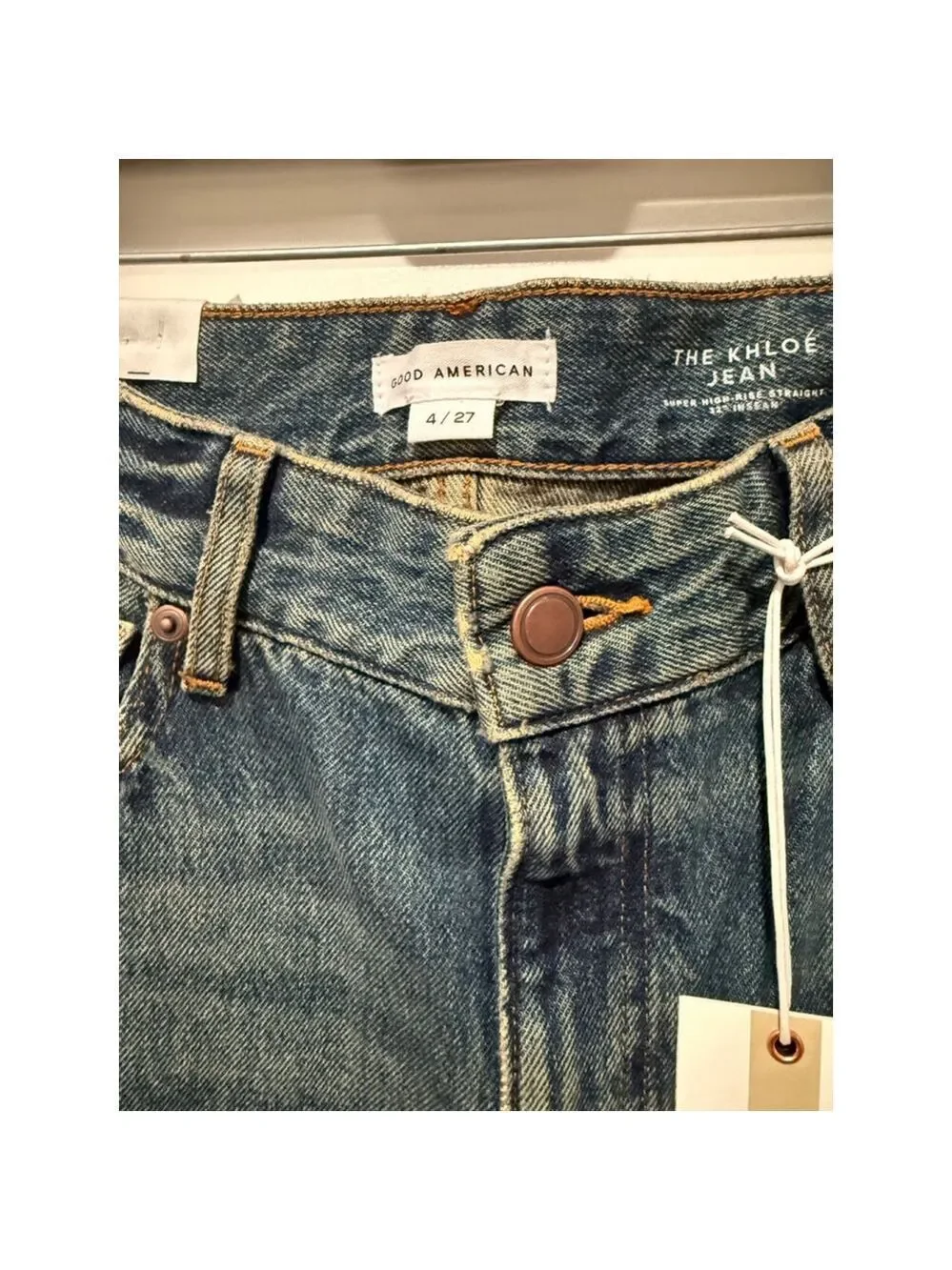 Women's GOOD AMERICAN Blue Patchwork The Khloe Flare Jeans Size 4 - Picture 10 of 11